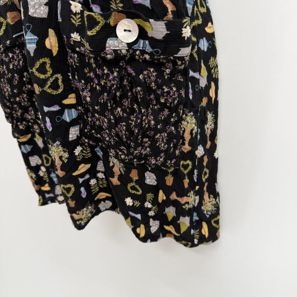 Garden Novelty Print Pinafore Mini Dress Size S Rabbit Rabbit Rabbit Designs - Picture 3 of 10